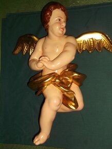 Drevené barokové sochy anjelíky do páru - 5