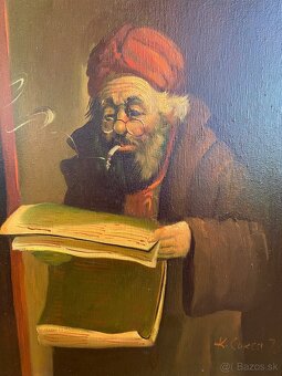 Starý krásný obraz, olejomalba na plátně - 5