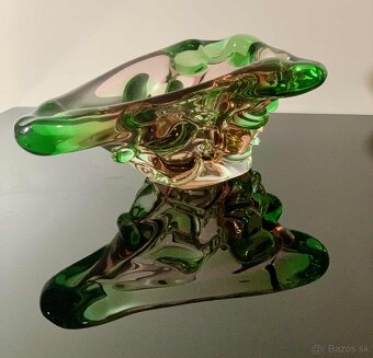 Nádherná miska, popolník z hutného skla návrh Zemek - 5