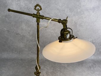 Starožiná lampa na písací stôl mosadz - 5