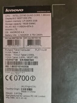 Predam 8" tablet aj na sim Lenovo yoga tab2 - 5