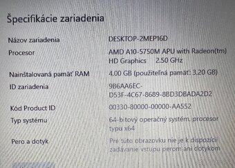 HP G1 455 / AMD A10-5750M / 4-jadro / 4GB RAM / 15.6" - 5