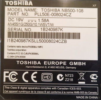 Notebook Toshiba NB500, display 10,1" - 5