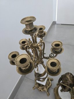 Krbove hodiny a svietniky Mramor bronz - 5