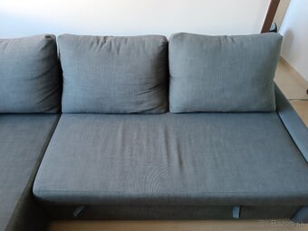 Predám tmavošedý gauč - rozkladací+úložný priestor - 5