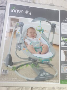 Detské hojdacie kresielko 2v1 hojdá aj vibruje - 5