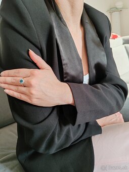 Prsteň z 14k zlata s 1,43ct prírodným Topásom a diamantmi - 5