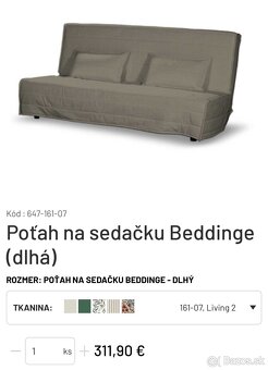 Potah BEDDINGE na IKEA sedačku NYHAMN - 5