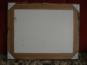 Chalupa v zime 2- olej na kartone 61x48cm/aj s rámom/ - 5