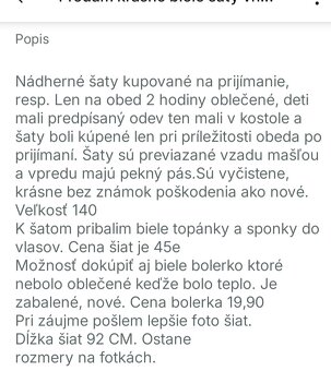 Krásne biele šaty na prijímanie, oslavu - 5