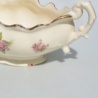 Starožitná veľká porcelánová misa - Nezábudky - 5