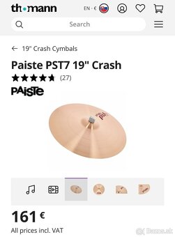 PST7 crash 19" činel - 5