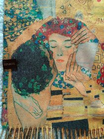 Vlnený šál Gustav Klimt- Bozk - 5