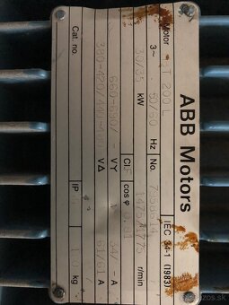 Elektromotor ABB 30kW - 1475 ot. - uloženka, s remenicou - 5