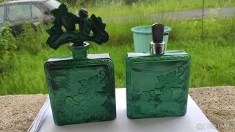 staré flakony malachitové sklo Ingrid Schlevogt - 5