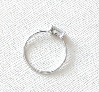 Strieborný prsteň Baguette - 5