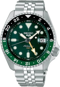 Seiko 5 športové GMT automatické zelené Dial hodinky - 5