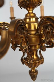 Starožitný francouzský bronzový lustr Mazarin - 5