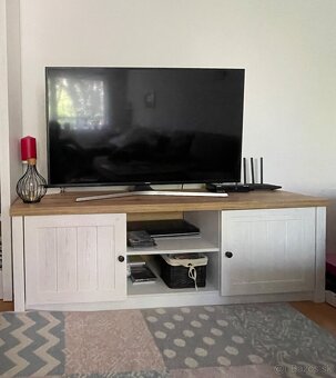 MARKSKEL- TV stolík MARKSKEL 2 dvere biela/dubová farba - 5