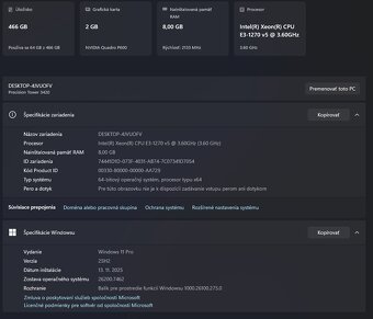 DELL Precision Tower 3420 SFF - Intel Xeon (i7) / Quadro - 5