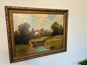 Stará olejomaľba na plátne - 5