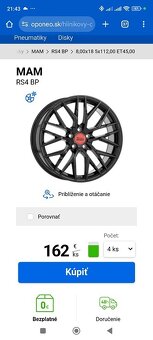 R18 5x112 mm ALU disky MAM RS4 čierne - 5