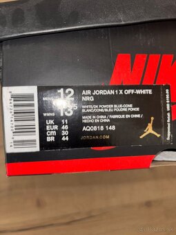 Nike Air Jordan 1 x Off-White University Blue, 46 - 5