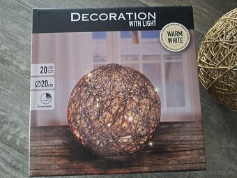 Vianočná dekorácia, svetelná guľa - 5