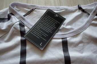 Elastické biele pruhované tričko, L/XL/XXL - 5