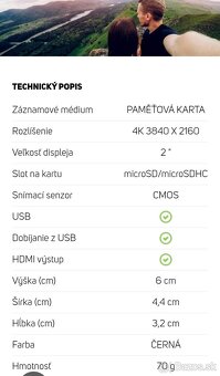 Akčná kamera Sencor 3CAM 4K52WR + komplet balenie - 5
