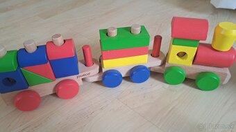 JOUÉCO Dreveny vlacik skladaci a Puzzle labyrinrh - 5