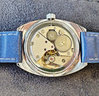 Československé mechanické vintage retro hodinky PRIM Modré - 5