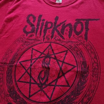 Slipknot červené tričko s potlačou y2k metal rock L - 5