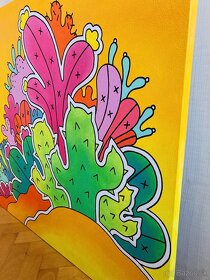 Veľký, ručne maľovaný obraz: Kaktusy - 5