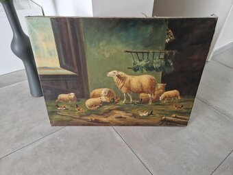 Obraz maľba na platne ovečky - 5