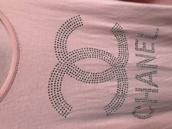 CHANEL pudrové oversize damske tricko L - 5