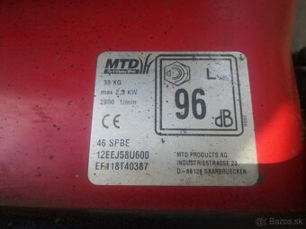 Benzínová kosačka s pojazdom MTD 46 SPBE. - 5