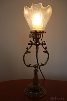 Starožitná nočná lampa mosadzná. - 5