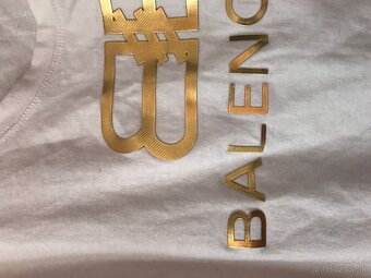 BALENCIAGA white/gold damske tricko M/L - 5