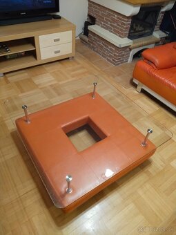 Kožený gauč set + stôl - 5
