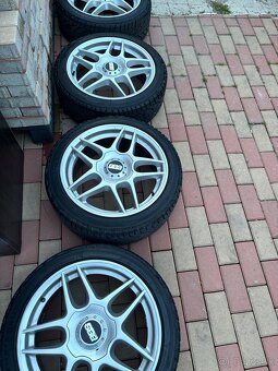 Hlinikove disky BBS 4x100 r17 + pneu - 5
