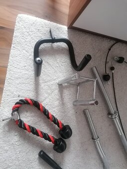 Fitness pomôcky kladka bradla tyčka závažia - 5