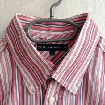 Tommy Hilfiger ružová pruhovaná košeľa s dlhým rukávom XL - 5