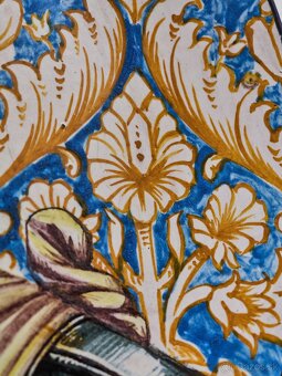 Obrí taliansky tanier s portrétom podľa Botticelliho 52 cm - 5