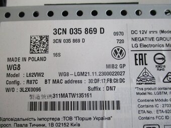 autoradio VW Transporter T6 rok 2024 - 3CN035869D - 5