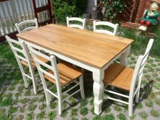 Masívny stôl v rustikálnom štýle - dub, javor - 5