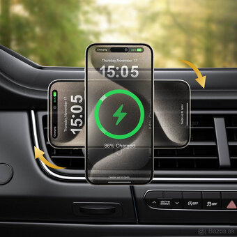 Držiak mobilu magnetický s bezdrôtovým nabíjaním - 5