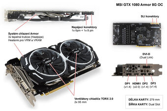 Herná grafika MSI GTX 1080 ARMOR OC 8GB GDDR5x - 5