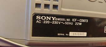Predám rádiomagnetofón s CD a budíkom Sony ICF-CD873 - 5