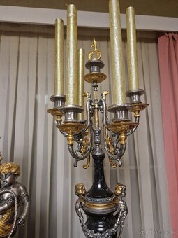 Krasne Talianske hodiny ,čierny mramor-bronz - 5